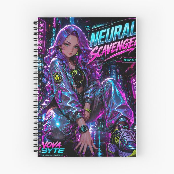 Item preview, NOVA BYTE: Cyberpunk Anime Girl Neon City Poster designed and sold by BorgSpareParts.
