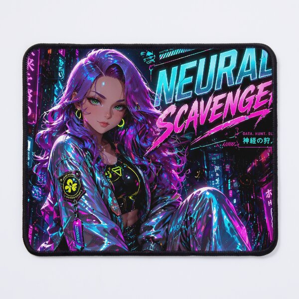Item preview, NOVA BYTE: Cyberpunk Anime Girl Neon City Poster designed and sold by BorgSpareParts.