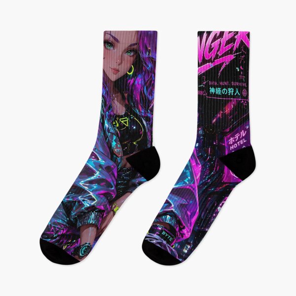 Item preview, NOVA BYTE: Cyberpunk Anime Girl Neon City Poster designed and sold by BorgSpareParts.