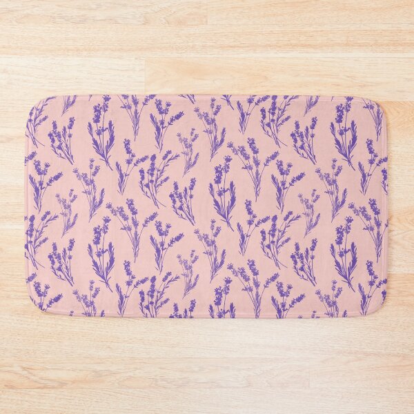 Item preview, Botanical Lavender Silhouette Sprig Pattern Lavender Light Rose designed and sold by NoemiMarozsan.