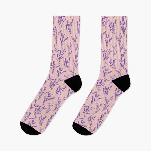 Item preview, Botanical Lavender Silhouette Sprig Pattern Lavender Light Rose designed and sold by NoemiMarozsan.
