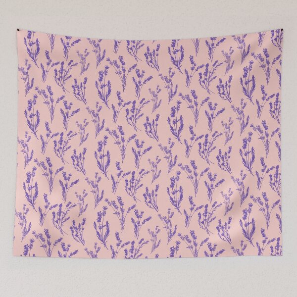 Item preview, Botanical Lavender Silhouette Sprig Pattern Lavender Light Rose designed and sold by NoemiMarozsan.