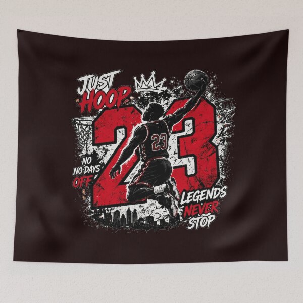 Item preview, Just Hoop 23 – Legends Never Stop Basketball Street Art Design designed and sold by VERVE Styles.