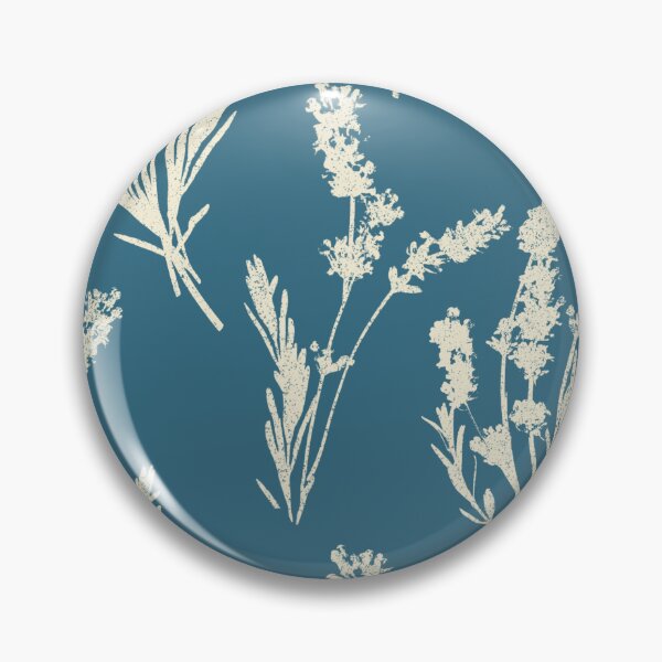 Item preview, Botanical Lavender Sprig Silhouette Pattern Monochrome Teal Off White designed and sold by NoemiMarozsan.
