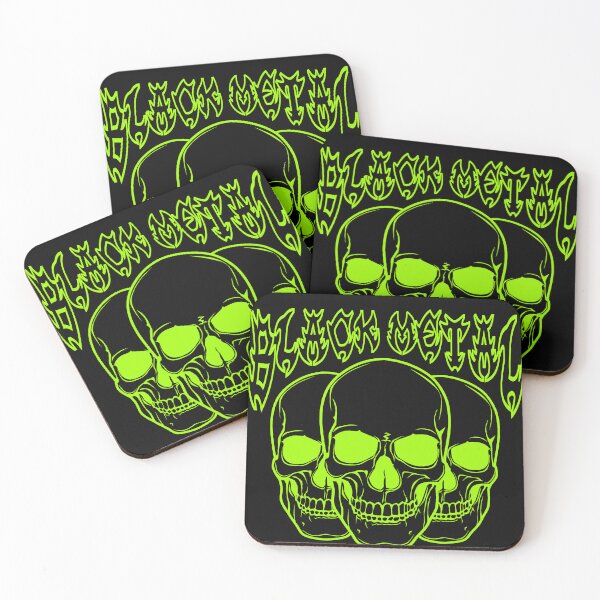Item preview, Triple Skull Black Metal – Toxic Green Design designed and sold by FMH.