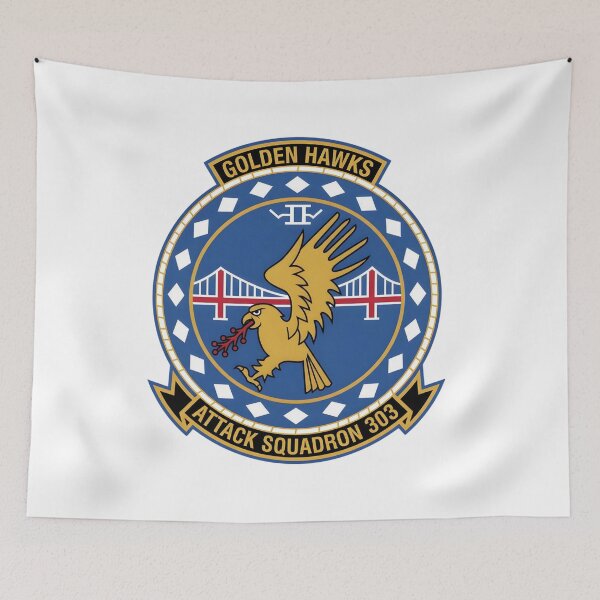 Item preview, Official Insignia of US Navy Reserve Attack Squadron 303 (VA-303) "Golden Hawks" designed and sold by CharlieDesings.