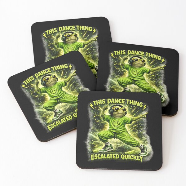 Item preview, This Dance Thing Escalated Quickly – Funny Techno Frog Shirt, Rave & EDM Festival Gift designed and sold by Wild Pixel Studio.