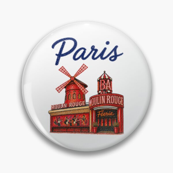 Item preview, Paris Moulin Rouge – Vintage pencil style illustration designed and sold by JOANNASKAH.