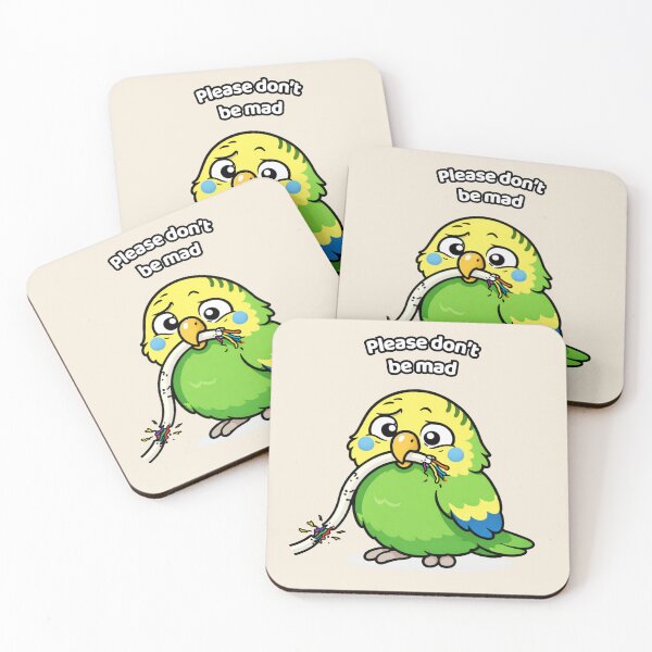 Item preview, Funny Budgie Please Don’t Be Mad – Guilty Bird Meme designed and sold by FeatherChaos.