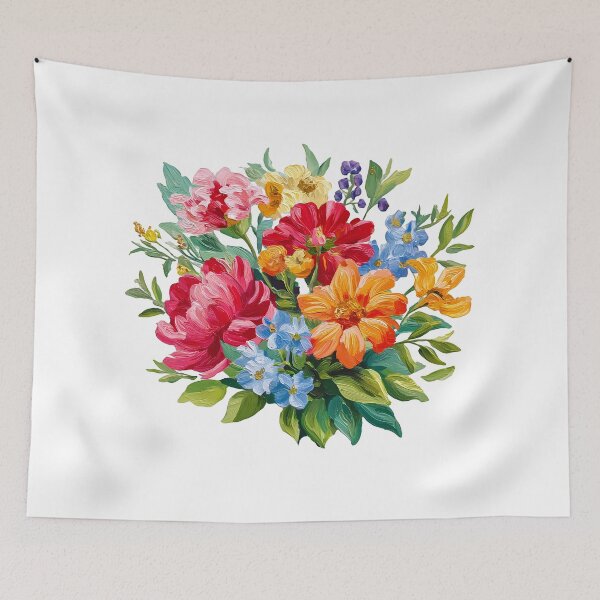 Item preview, Impasto Wildflower Garden - Textured Oil Paint Floral Bouquet Art designed and sold by DesignArtist.ia.