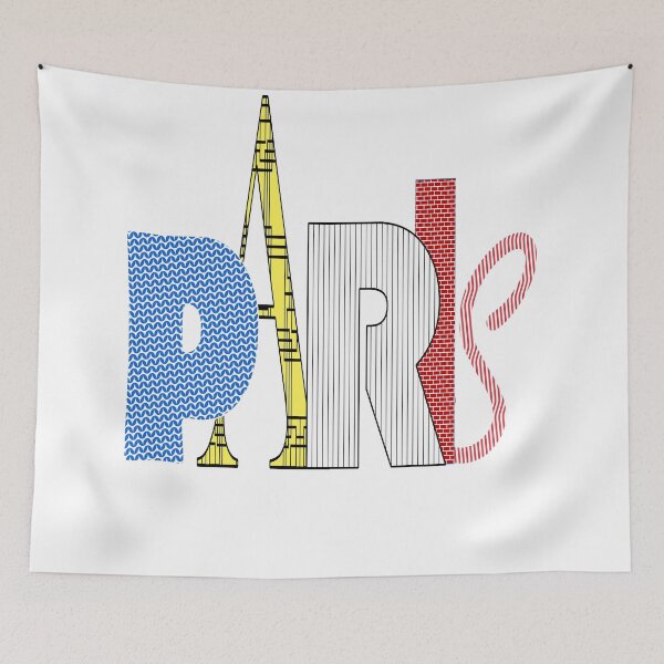 Item preview, Paris Eiffel Tower Art Letters Skyline Collage designed and sold by ChR-oman.