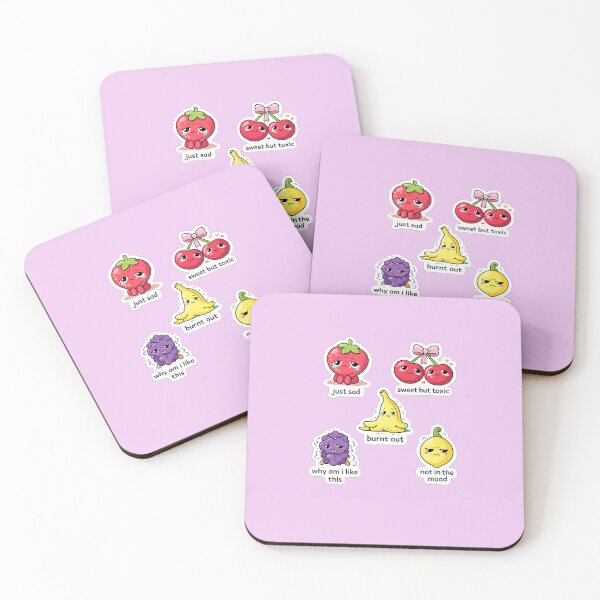 Item preview, Relatable Mood Fruit Sticker Pack – Cute Sad & Funny Emotion Meme Set designed and sold by Qingtian814.