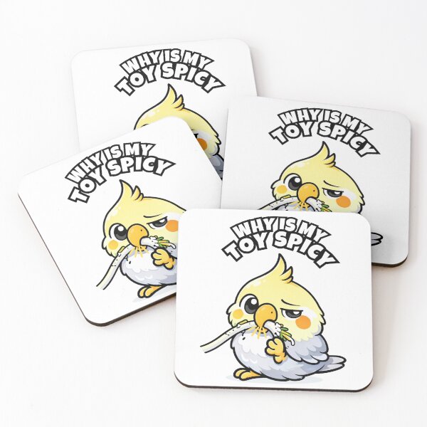 Item preview, Funny Cockatiel Why Is My Toy Spicy – Chewing Bird Meme designed and sold by FeatherChaos.