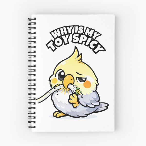 Item preview, Funny Cockatiel Why Is My Toy Spicy – Chewing Bird Meme designed and sold by FeatherChaos.