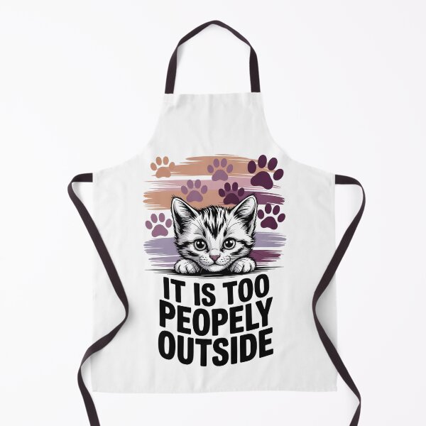 Item preview, It is too peopely outside, kitten lover design, introvertic designed and sold by Boardgameo.