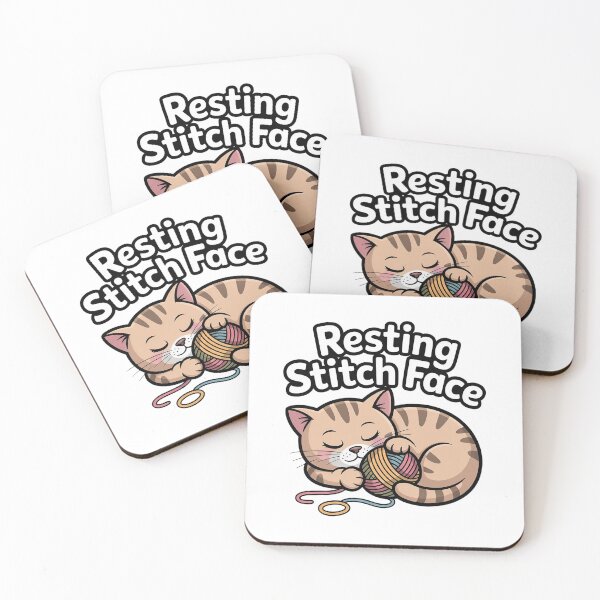 Item preview, Resting Stitch Face Crochet Cat – Funny Knitting & Crochet Lover Gift designed and sold by Cool-cat-art.