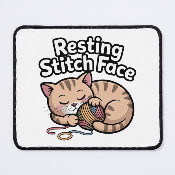 Item preview, Resting Stitch Face Crochet Cat – Funny Knitting & Crochet Lover Gift designed and sold by Cool-cat-art.