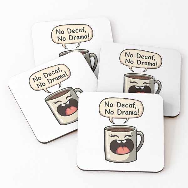 Item preview, No Decaf No Drama Funny Kawaii Coffee Mug Pun designed and sold by LunaPixelStudio.