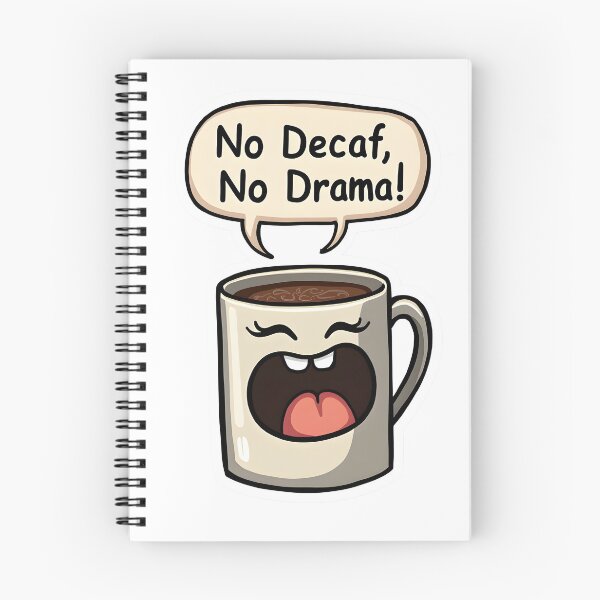 Item preview, No Decaf No Drama Funny Kawaii Coffee Mug Pun designed and sold by LunaPixelStudio.