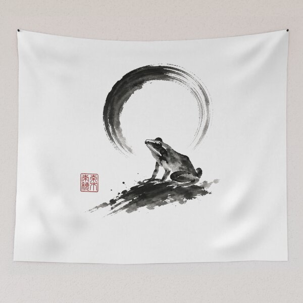 Item preview, Minimalist Frog Enso Ink Art designed and sold by Zen Ink Japan.