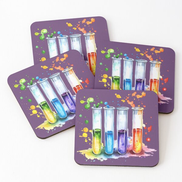 Item preview, Watercolor Science-Chemistry Four Test Tubes designed and sold by GrinGalore.