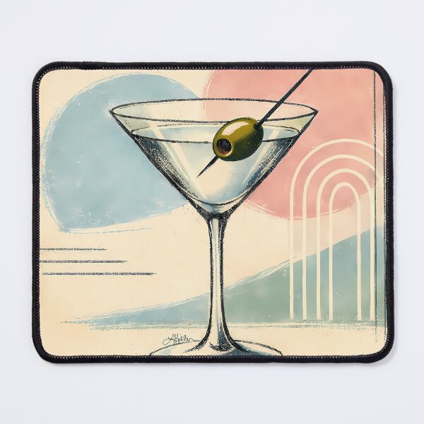 Item preview, Mid Century Modern Martini Pastel Minimalist Art designed and sold by Lee Hiller Designs.