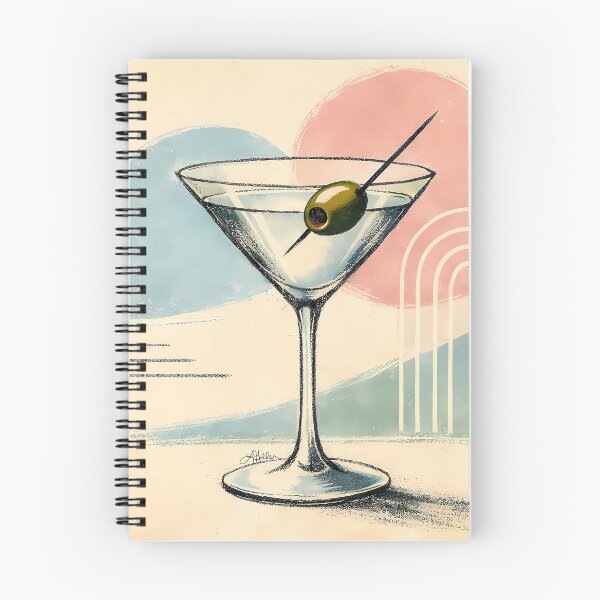 Item preview, Mid Century Modern Martini Pastel Minimalist Art designed and sold by Lee Hiller Designs.