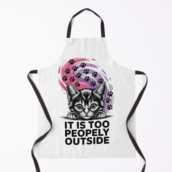 Item preview, It is too peopely outside, kitten lover design, introvertic designed and sold by Boardgameo.