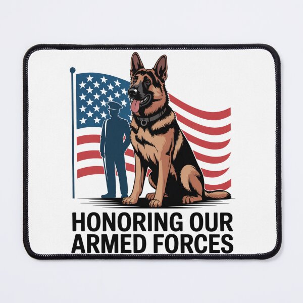 Item preview, Honoring Our Armed Forces — Military K9 German Shepherd Flag Shirt V2 designed and sold by DarylWelsh2024.