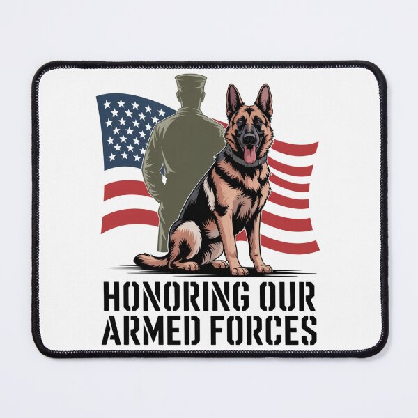Item preview, Honoring Our Armed Forces — Military K9 German Shepherd Flag Shirt V4 designed and sold by DarylWelsh2024.