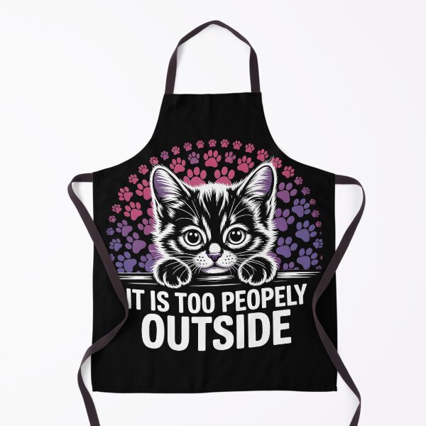 Item preview, It is too peopely outside, kitten lover design, introvertic designed and sold by Boardgameo.