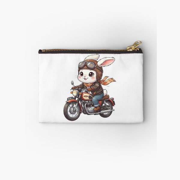 Item preview, “Vintage Bunny on Motorcycle – Whimsical Cartoon Design” designed and sold by Dogandesighn.