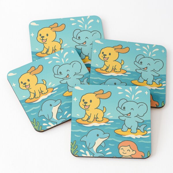 Item preview, Coral Surf Buddies – Puppy, Dolphin & Mermaid designed and sold by mbmstores.