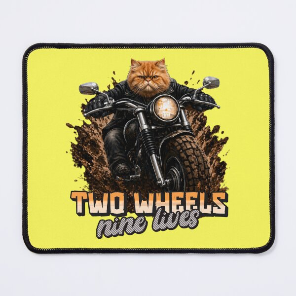 Item preview, Persian Cat Biker – Two Wheels Nine Lives Funny Motorcycle Design designed and sold by PixelsPaws.