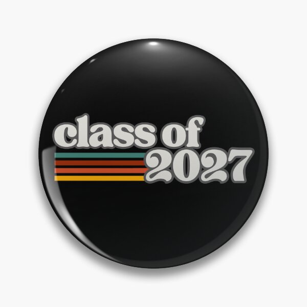 Item preview, Class of 2027 – Retro Vintage Graduation White on Gray Typography with Color Stripes designed and sold by GFamilyC.