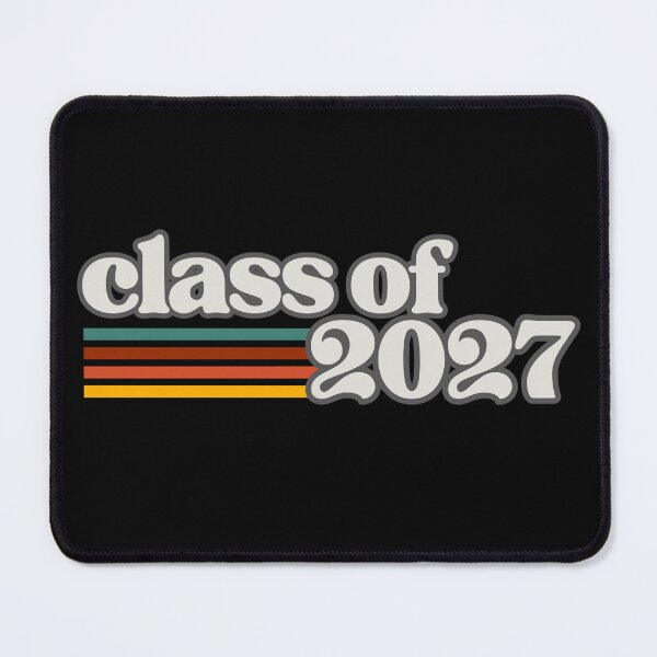 Item preview, Class of 2027 – Retro Vintage Graduation White on Gray Typography with Color Stripes designed and sold by GFamilyC.