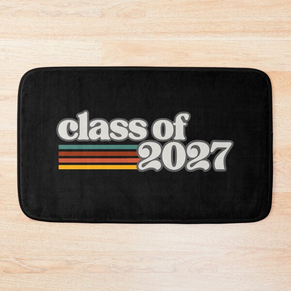 Item preview, Class of 2027 – Retro Vintage Graduation White on Gray Typography with Color Stripes designed and sold by GFamilyC.