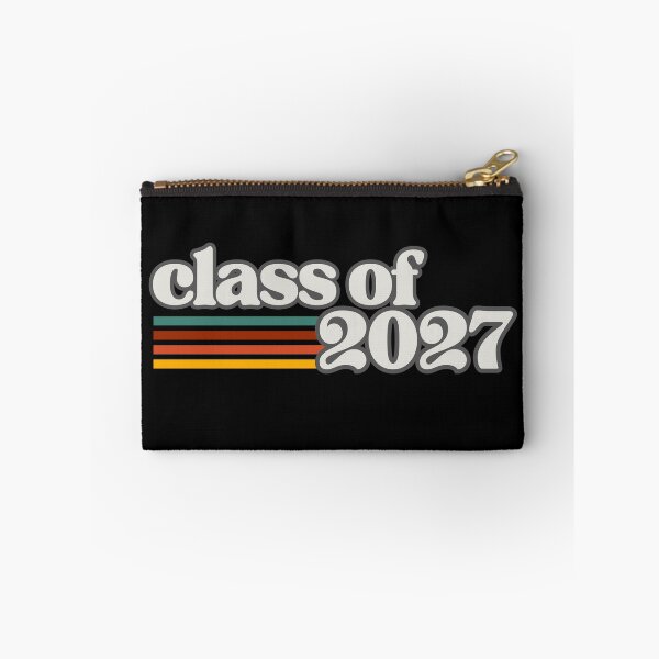 Item preview, Class of 2027 – Retro Vintage Graduation White on Gray Typography with Color Stripes designed and sold by GFamilyC.
