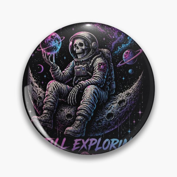 Item preview, Still Exploring Skeleton Astronaut – Neon Galaxy Space Aesthetic Dark Cosmic Art designed and sold by Nermin Gerges.