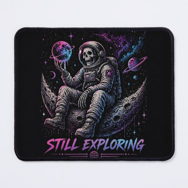 Item preview, Still Exploring Skeleton Astronaut – Neon Galaxy Space Aesthetic Dark Cosmic Art designed and sold by Nermin Gerges.