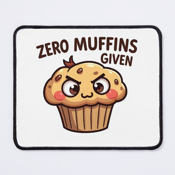 Item preview, Zero Muffins Given Funny Kawaii Baking Pun designed and sold by LunaPixelStudio.