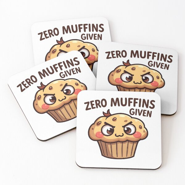 Item preview, Zero Muffins Given Funny Kawaii Baking Pun designed and sold by LunaPixelStudio.