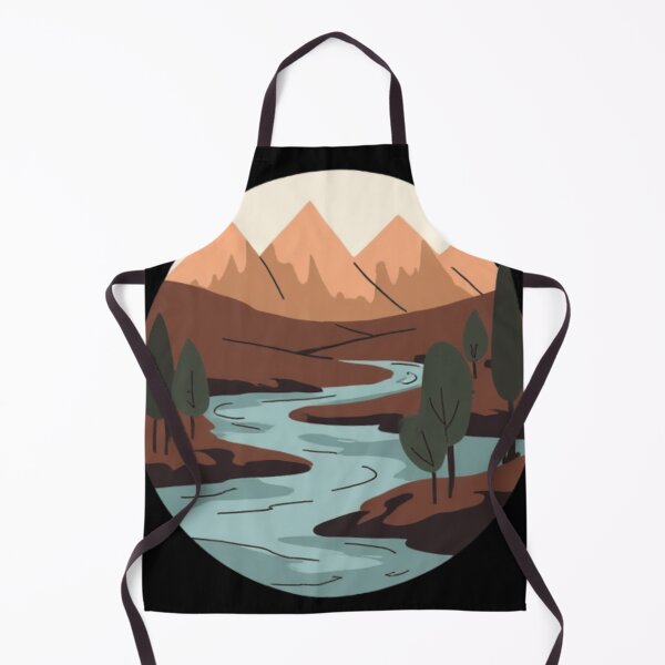 Item preview, Minimalist Nature Landscape Illustration with Mountains and Winding River designed and sold by PACS0011.