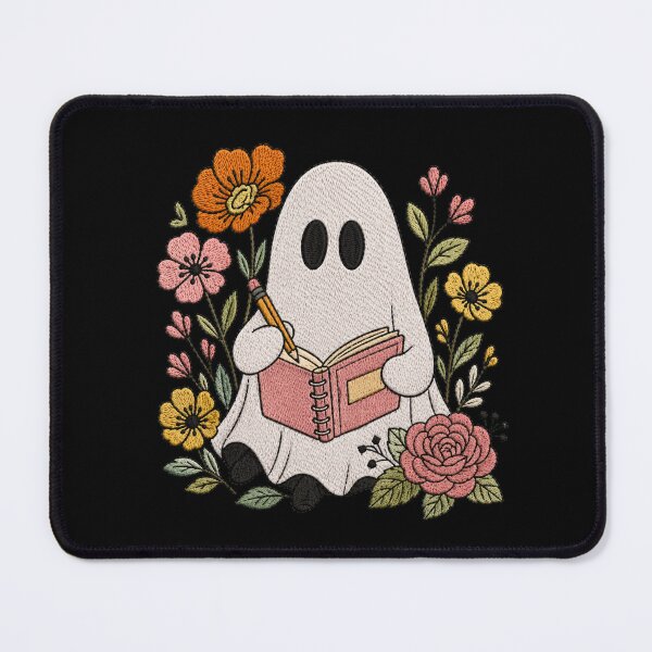 Item preview, Writing Ghost Cute Embroidery Style Creative Ghost Floral Aesthetic Design designed and sold by ColorSplash123.