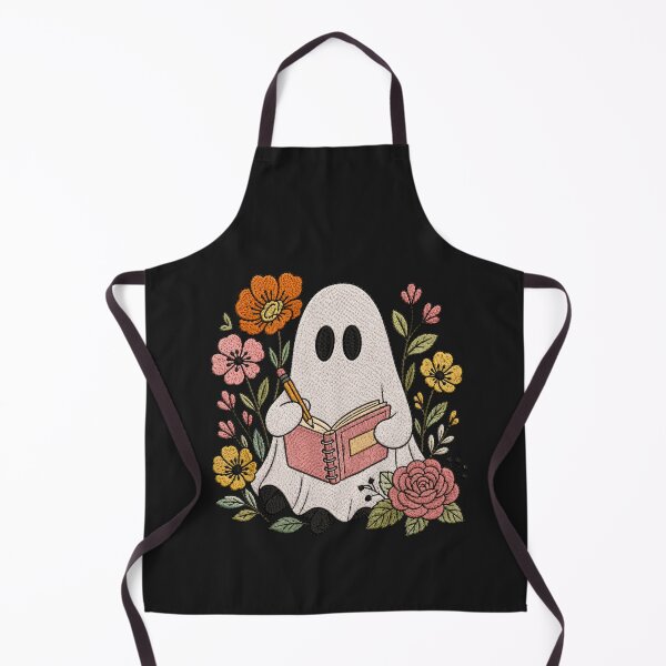 Item preview, Writing Ghost Cute Embroidery Style Creative Ghost Floral Aesthetic Design designed and sold by ColorSplash123.