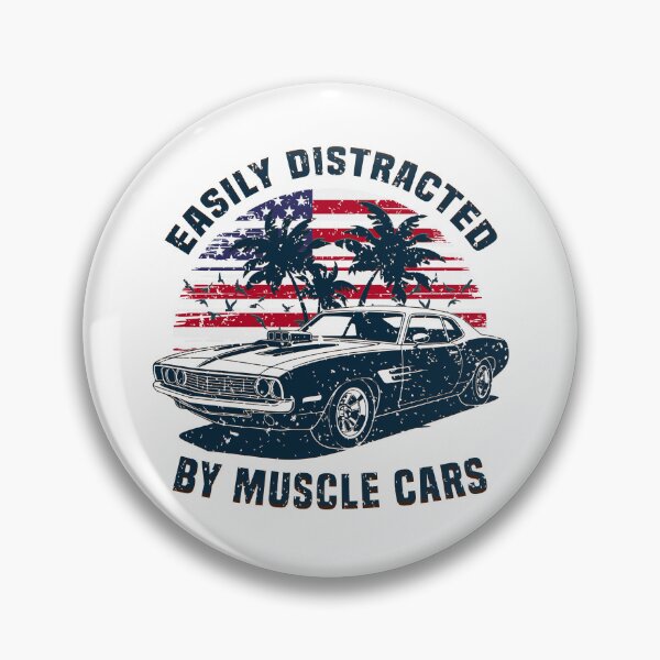 Item preview, Easily Distracted by Muscle Cars American Flag Patriotic Retro designed and sold by Dmetalx Art Apparel.