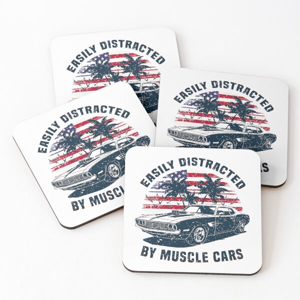 Item preview, Easily Distracted by Muscle Cars American Flag Patriotic Retro designed and sold by Dmetalx Art Apparel.