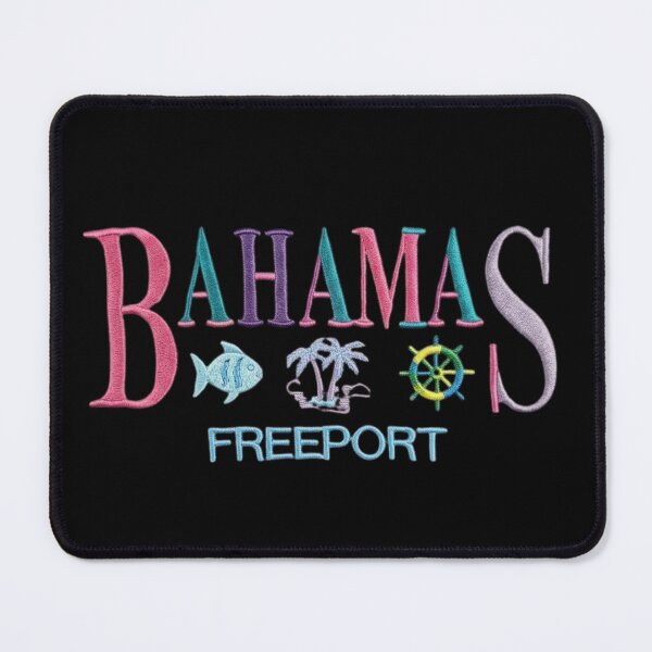 Item preview, Bahamas Freeport Embroidery Style Typography with Tropical Vacation Icons designed and sold by PACS0011.