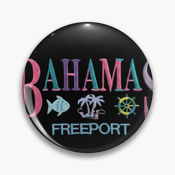 Item preview, Bahamas Freeport Embroidery Style Typography with Tropical Vacation Icons designed and sold by PACS0011.