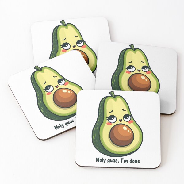 Item preview, Holy Guac Im Done Funny Kawaii Avocado Pun designed and sold by LunaPixelStudio.